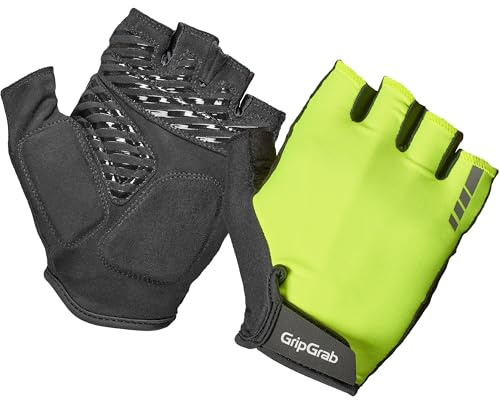 GripGrab ProRide RC Max Gepolsterte Kurzfinger Fahrradhandschuhe Sommer | Halbfinger Radhandschuhe mit RC Max Polsterung, Silikon-Grip, Frottee-Schweißwischer am Daumen und Klettverschluss