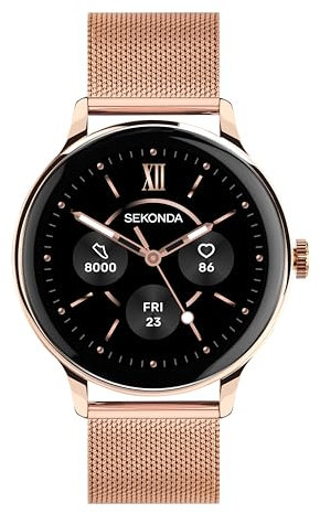 Sekonda 42mm Flex Plus Smart Watch in Rose Gold with Rose Gold Mesh Stainless Steel Bracelet