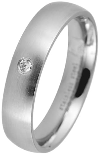 Akzent Partner Ringe - Partnerringe Größe 48 aus Edelstahl in Silber, 100% Wasserfest & Hautverträglich