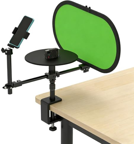 Manual Photography Turntable with 360-Degree Rotation, Adjustable Angle, and Portable Design for Product and Video Creation