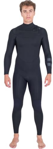 Hurley 2026 Air Neoprenanzug für Herren, 4/3 mm Brust-Reißverschluss, Schwarz