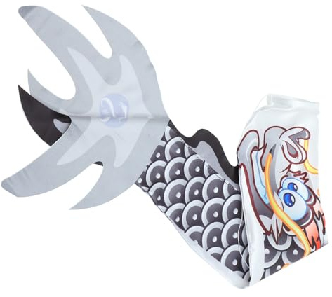 Windsackdekoration Drache 67x15,5x0,5cm Schwarz Weihnachten Mottoparty | Satin Stoff, Windbewegtes Hängedesign, für Baumzweige, Türhaken, Terrasse und Garten, Leicht