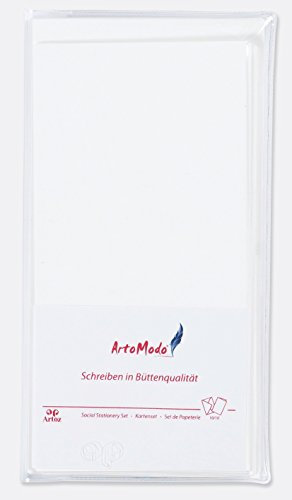 ARTOZ Set DIN LANG Farbe: Blüten-Weiss 10x Klappkarten und 10x Briefumschläge Serie 1001 im Set ArtoModo Format: 220 x 210 mm