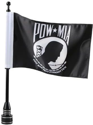 E-Most Supporti per bandiera per moto, 15,2 x 22,8 cm, Pow Mia US Flag Patriots dai colori vivaci – you are not forgotten Prisoner of War Flags Portapacchi Flagpole