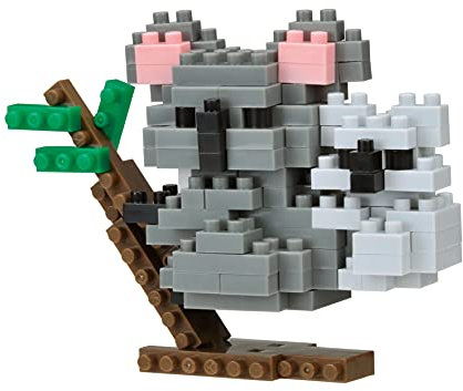Bandai - Nanoblock - Koala - Mini-Bausteinfigur - Baukastenspiel - Pixel-Tierfiguren-Bausatz Koala - NBC257