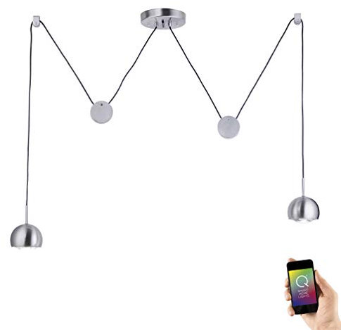 Paul Neuhaus, LED Pendelleuchte, Smart Home fähig, RGB + CCT Farbwechsel, per Fernbedienung steuerbar, 2-flammig