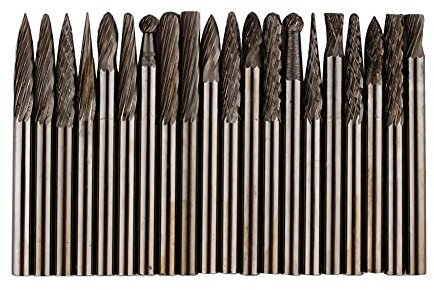 FTVOGUE Lot de 20 Fraises rotatives en carbure de tungstène - Tige de 3 mm - pour Outils Dremel, Travail du Bois, perçage, Gravure, etc