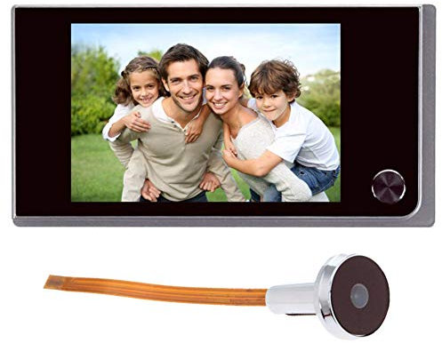 Timbre digital con pantalla LCD de 3,5 pulgadas y mirilla de 120 grados para puerta, con cámara infrarroja a color; funciona con 4 pilas AAA (no incluidas)
