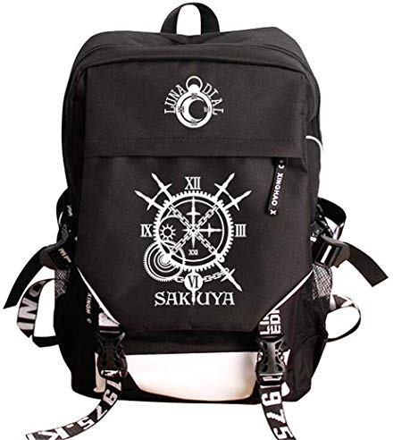 WANHONGYUE Touhou Project Anime Laptop Backpack Rucksack Schoolbag for Children with USB Charging Port Black / 6