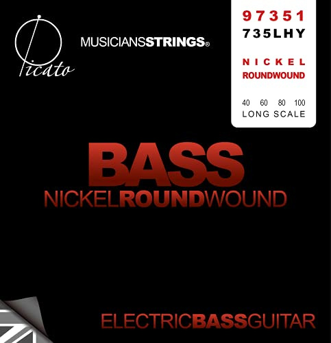 Picato 97351 Bass Guitar Nickel Roundwound Set, 40-100
