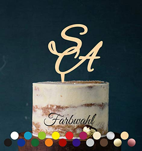 Initialen, Buchstaben, Topper, Cake Topper, Tortenstecker, Hochzeit, Wedding, Farbwahl, Hochzeitstorte, Hochzeitsdeko