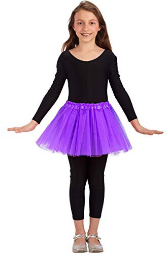 Gonna in Tulle per Bambina - Danza Classica - Gonnellina - Bimba - 3 Strati - Tutu - 2-7 Anni - Balletto - Costume - Travestimento - Carnevale - Idea Regalo - Natale - Colore Viola