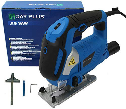 850W Pendulum Jigsaw Laser Guide Table Saw Electric Corded Power Tool 6 Variable Speed Aluminium Base (Note: No Blades)