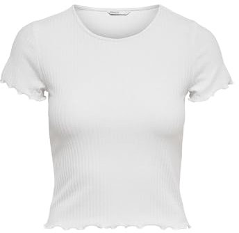 ONLY ONLEMMA S/S Short Top Noos JRS T-Shirt, Blanc, S Femme
