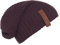 KNIT FACTORY - Coco Mütze - Strickmütze für Damen und Herren - Slouch Beanie - Wintermütze mit Wolle - Hochwertige Qualität - Aubergine