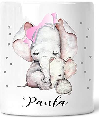 Personalisierte Spardose für Mädchen, Kinder Spardose mit Namen als Geldgeschenk, Geschenkverpackung für Geld zur Geburt, Geburtstag, 7-12 Jahre (Elefant)