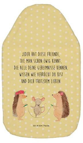 Mr. & Mrs. Panda Wärmflasche Igel Seilhüpfen - Geschenk, Wärmekissen, Bettflasche, Körnerkissen, Wärmflasche mit Bezug, Kinder, Gute Laune, Tiere,