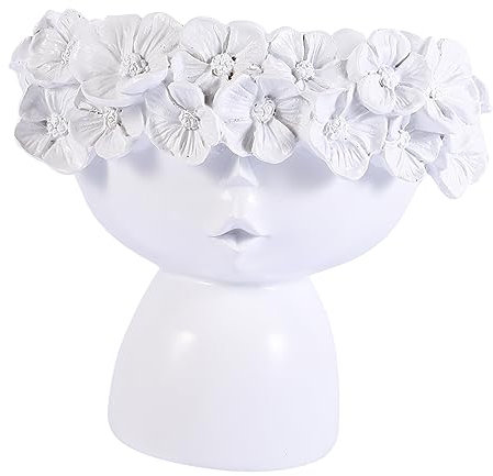 Yardwe 1pièce Pot De Fleurs Forme De Tête Humaine Décoration Créative pour Succulentes pour Salon Et Intérieur Accessoire Artistique pour Bureaux Et Étagères