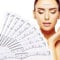 XHBTS Augenbraue Lineal, 100 pcs Einweg Augenbraue-Lineal Blätter Sticker für Permanent Make-up Schablonen Augenbrauen Microblading Schablone für Augenbrauen Einweg-Tattoo-Aufkleber Positioniert