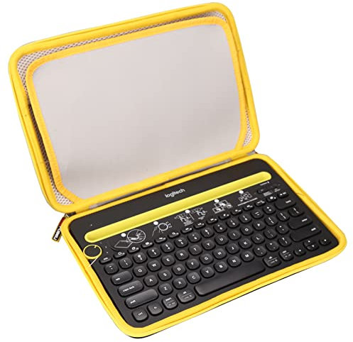 FBLFOBELI Étui de transport rigide en EVA pour clavier multi-appareils sans fil Logitech K480, sac de rangement de voyage résistant aux chocs