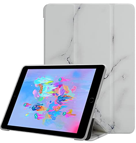 Cadorabo Funda para Tablet Compatible con Apple iPad Air 2 2014 / Air 2013 / Pro (9.7 Pulgadas) - Diseño Mármol Blanco - Funda Protectora Ultrafina de Silicona TPU Flexible con función de Soporte