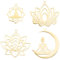 UNICRAFTALE 4 Stück 4 Stil Edelstahl Lotus Anhänger Sommer Lotus Anhänger Golden Moon Yoga Anhänger Flower Dangle Anhänger Ohrring Anhänger Für Die DIY Schmuckherstellung