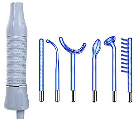 Blue Light Hochfrequenz-Elektrotherapie-Instrument, 6 Sets von Hochfrequenz-Elektro-Ozon-Hautpflege und Akne-Haarpflege, Beauty-Instrument, Elitzia ETD005 (Grau)