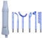 Blue Light Hochfrequenz-Elektrotherapie-Instrument, 6 Sets von Hochfrequenz-Elektro-Ozon-Hautpflege und Akne-Haarpflege, Beauty-Instrument, Elitzia ETD005 (Grau)