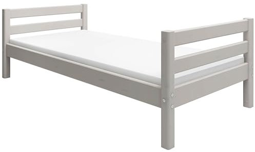 Flexa Classic Kinderbett 90x200 cm | Das Kinder Bett hat EIN klassisches und skandinavisches Design | Das Bett ist aus massiver Kiefer gefertigt (Farbe: Grey Washed)