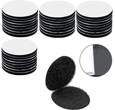 VIEVRE 40 Paare Klettband Selbstklebend, Klettband Selbstklebend Extra Stark, 32mm Klettverschluss Selbstklebend, Runden Doppelseitig Klettpunkte, für Gläser Tür Kunststoffe Klettpunkte Selbstklebend