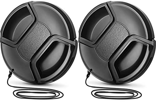 Tappo Obiettivo Copriobiettivo,Copriobiettivo fotocamera diametro Ø 55 mm,Cappuccio universale a scatto per fotocamera, Compatibile Nikon, Canon, Sony, Sigma, Tamron, Olympus, Fujifilm,55mm*2 pezzi