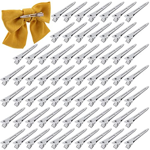 NGOSUET 100 Stück 5,5cm Haarspangen Silber, Haarclips, EnteBill Haarklipser, Alligator Curl Haarklippse Klein, Hair Clips Haarklammer zum Friseurbedarf, Friseursalon, DIY Haarstyling