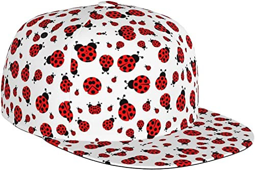 Ladybug Fashion Baseball Cap mit Flacher Krempe - geeignet für tägliche Ausflüge Sport Outdoor für alle Jahreszeiten Schwarz