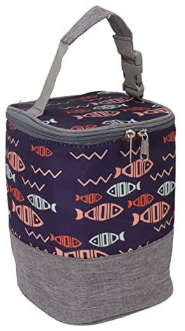 Cafopgrill Isolierte Tasche für Babyflaschen Mehrzweck, Leicht zu Reinigen, Wasserdichtes Seitentaschen-Design, Muttermilch-Thermotasche, Tragbare Einkaufstasche (Fisch)