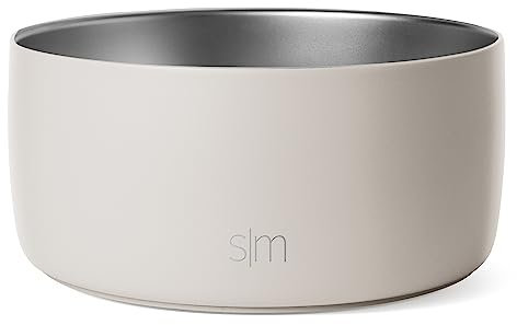 Simple Modern Stainless Steel Pet Water Bowl for Dogs & Cats | Reusable Insulated Stainless Steel Food Bowls for Dog Cat | No Tip No Slip BPA Free | Bentley Collection | Medium (32oz) | Almond Birch