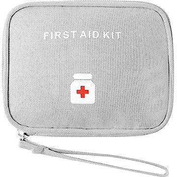 Surakey Notfalltasche, Grau, Leere Medizinische Tasche für Reisen, Erste Hilfe Set, Tragbar, Mini, Klein
