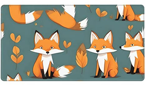 Yellow Fox Mauspad und Laptop-Schreibtischunterlage für Laptop, Desktop, Büroarbeit, Zuhause (75 cm x 40 cm)
