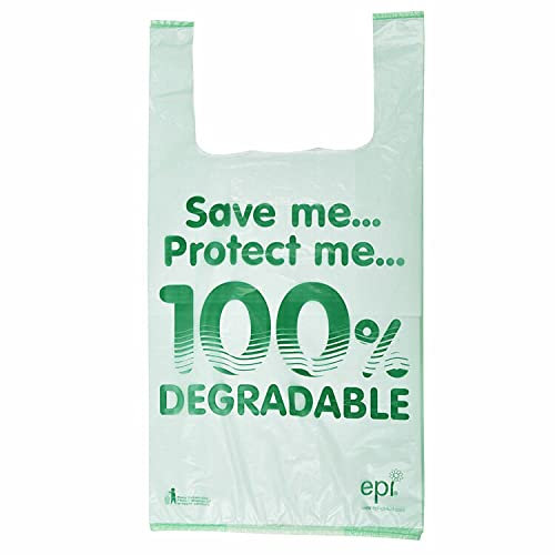 Bag Market | 100 x Jumbo Heavy Duty 100% Degradable Carrier Bags - 12 x 19 x 23 | Ideal for Supermarket Shopping, Vest Style Plastic Bags