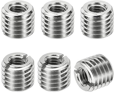 PATIKIL Filetage Adaptateurs Manchon Réduction Écrou Insert Fileté, 6 pcs M14*2 Mâle à M8*1.25 Femelle Réparation Insérer Écrou Vis Réducteur Conversion Inox Acier Fixation 12mm