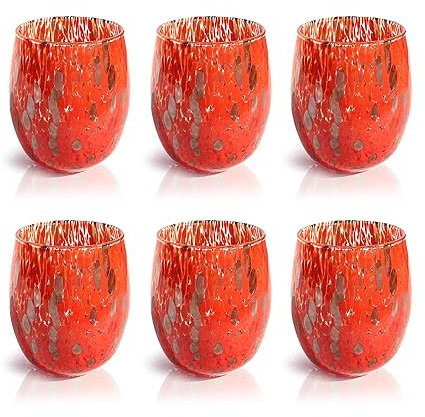 MAZZEGA ART & DESIGN - 6 Aventurin-Wassergläser aus mundgeblasenem und handgearbeitetem Glas - Personalisierbar - Die Farben von Murano - Made in Italy