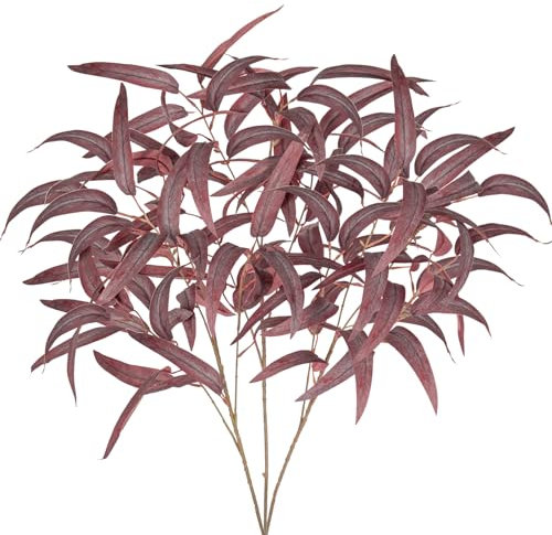 3er-Set 86 cm Eukalyptus Künstlich Pflanzen Zweige Künstliche Eukalyptus Zweig, Künstliche Pflanzen für Hochzeit, Garten, Haus, Büro, Blumenarrangements, Tischdekoration, Innen- und Außenbereich