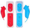 TechKen 2 telecomandi per Wii, controller di gioco remoti compatibili con Wii Remote Nunchuck di ricambio (rosso blu)