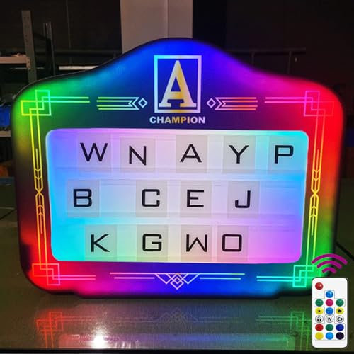 LED Letter Bottle Presenter, LED Night Club Birthday Wine Bottle Presenter, Vip Bottle Service Sign Display Lights with Remote Control, Light Box Sign with Letters Numbers,C