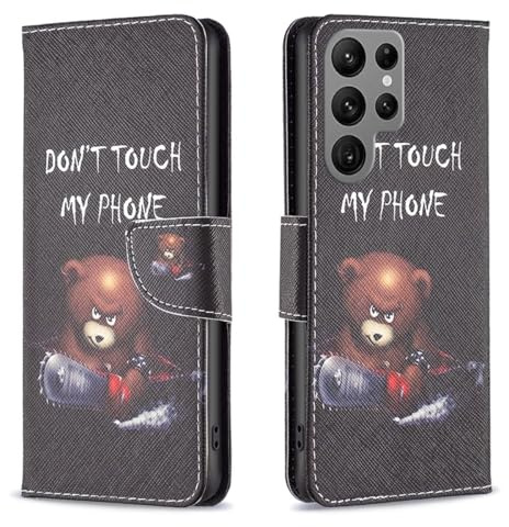 Wigento Für Samsung Galaxy S24 Ultra Kunstleder Handy Tasche Book Motiv 6 Schutz Hülle Case Cover Etui Neu
