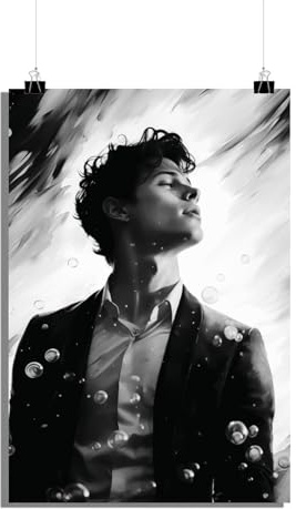 25 Artstreet Sänger Schwarz-Weiß Monochrom Poster | Kunstdruck | 180 g mattes Papier | Wanddeko für Wohnzimmer und Jugendzimmer | 50 x 70 cm