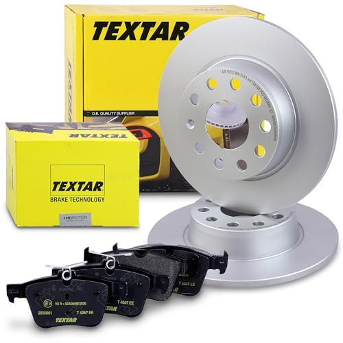 TEXTAR Bremsenset Hinterachse inkl. Bremsscheiben hinten Ø 272 mm voll und Bremsbeläge hinten Kompatibel mit AUDI A3, Q2, TT, SEAT ATECA, LEON, SKODA KAROQ