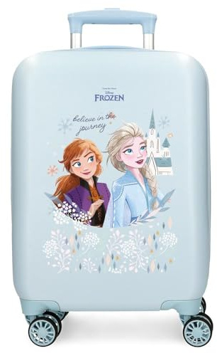 Disney Joumma Bags, Frozen Believe in the Journey, Kabinenkoffer, Kinderkoffer, aus ABS, Vier multidirektionale Doppelrollen, seitlicher Kombinationsverschluss., blau, Kabinenkoffer