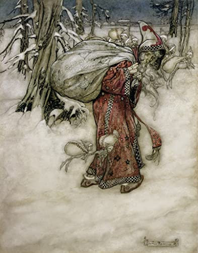 SYlale Klassische Malerei Leinwand Wandbild Wandkunst Malen Weihnachtsmann Von Arthur Rackham für Bürodekoration 60x90cm