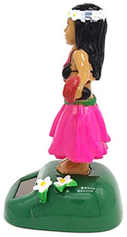 dzqad Solar Wackelfiguren Tanzende Solarfigur hu la Girl Hawaii Mädchen Solar Wackel Figur Tanzende Solarfigur Hawaii Solarbetrieben Tanzende Figur Für Fensterbank Auto Büro (A)