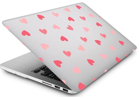 Custodia Protettiva per Macbook Pro 14 pollici A2442 A2779 A2918 A2992 M1 M2 M3 con Liquid display Retina e Touch ID 2023 2021, Sottile Rigida Case Cover Plastica Duro Custodia, Cuore rosa